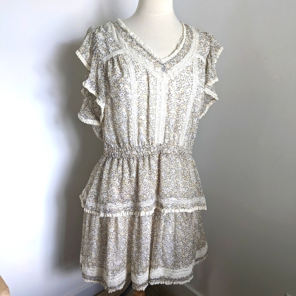 CHELSEA & Violet Tiered Floral Mini Dress L Cottagecore - Picture 3 of 10